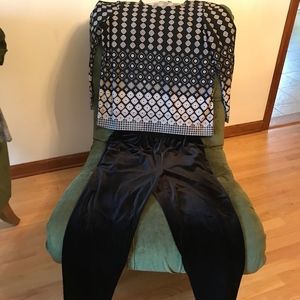 Chico’s shirt with velvet pants